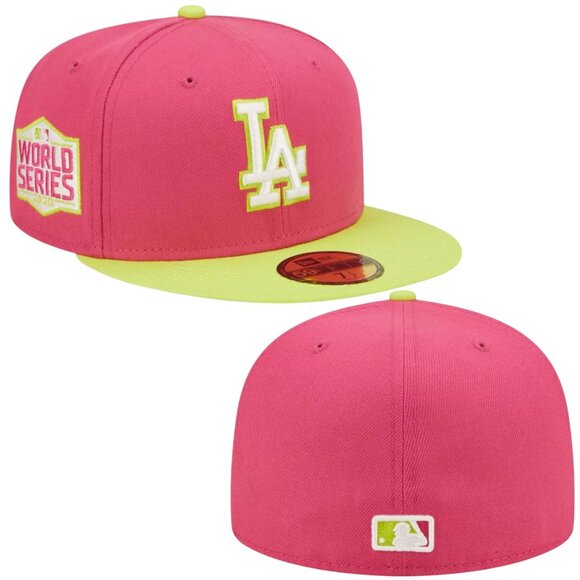 New Era Los Angeles Dodgers Color Pack 59FIFTY Fitted Hat Cap 2020 WS Mens 7 5/8 - Picture 1 of 7